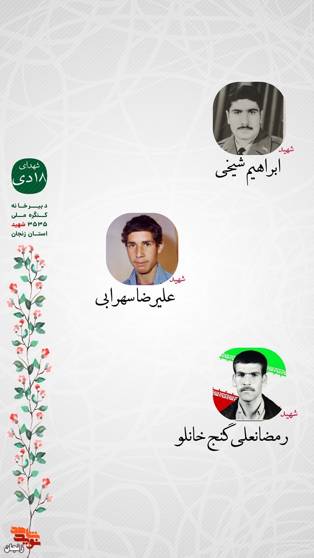 پوستر/ یاد و خاطر شهدای 18 دی ماه استان زنجان گرامی باد