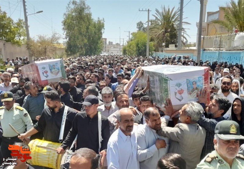 پیکر مطهر 2 شهید کلانتری 16 زاهدان تشییع شد