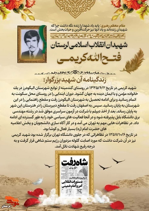 اینفوگرافیک شهدای انقلاب لرستان منتشر شد