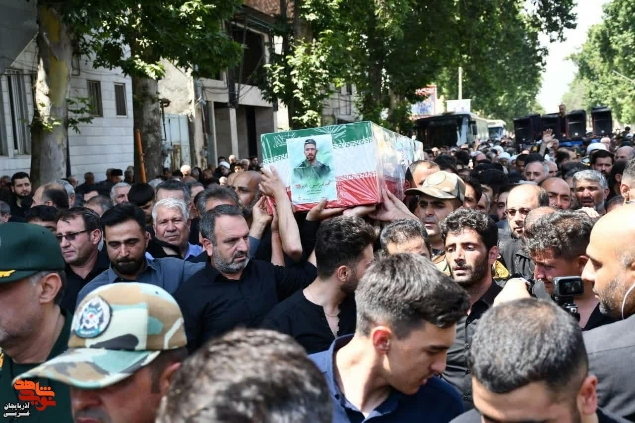 مراسم تشییع و اقامه نماز بر پیکر شهید مجاهد امیرحسین باقرلو در شهرستان خوی