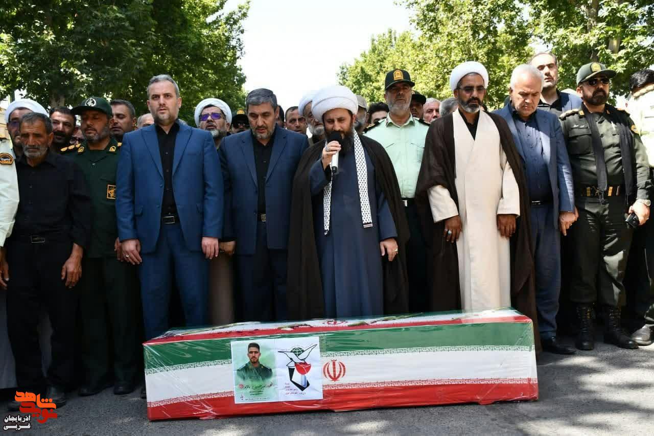 مراسم تشییع و اقامه نماز بر پیکر شهید مجاهد امیرحسین باقرلو در شهرستان خوی