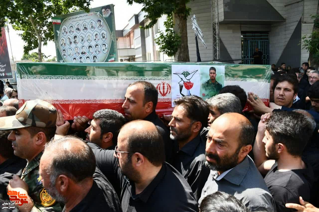 مراسم تشییع و اقامه نماز بر پیکر شهید مجاهد امیرحسین باقرلو در شهرستان خوی